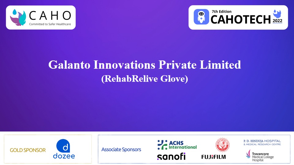 CAHOTECH 2022 : Pitchfest -  RehabRelive Glove (Galanto Innovations Private Limited)